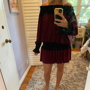 Norma Kamali Spliced Peasant Dress